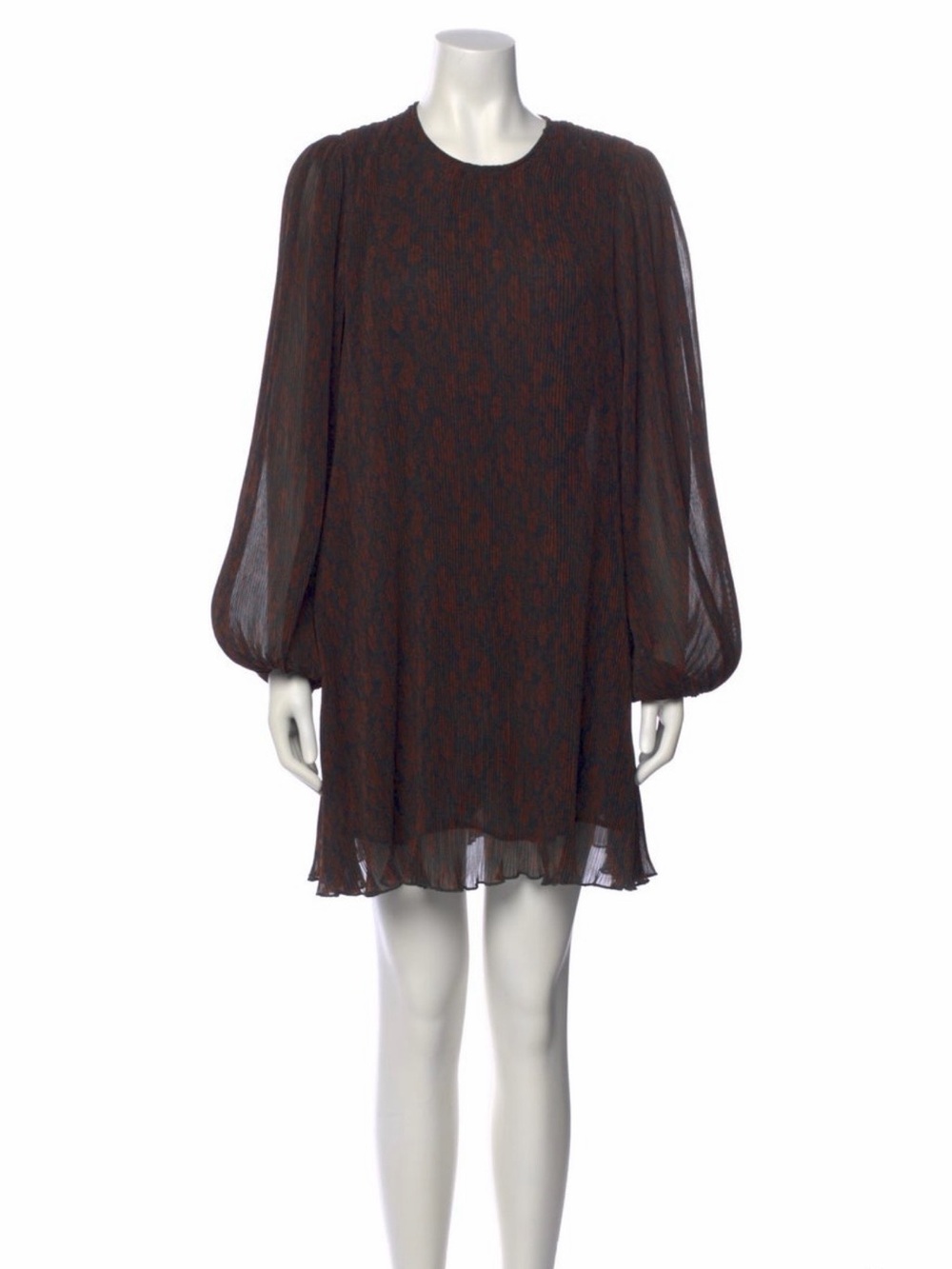 Ganni Black and Brown Mini Dress